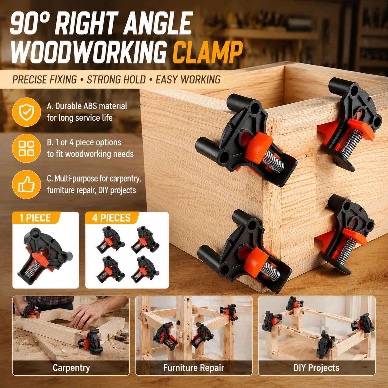 Woodworking Kit - Kit Penjepit Sudut 90 Derajat untuk
