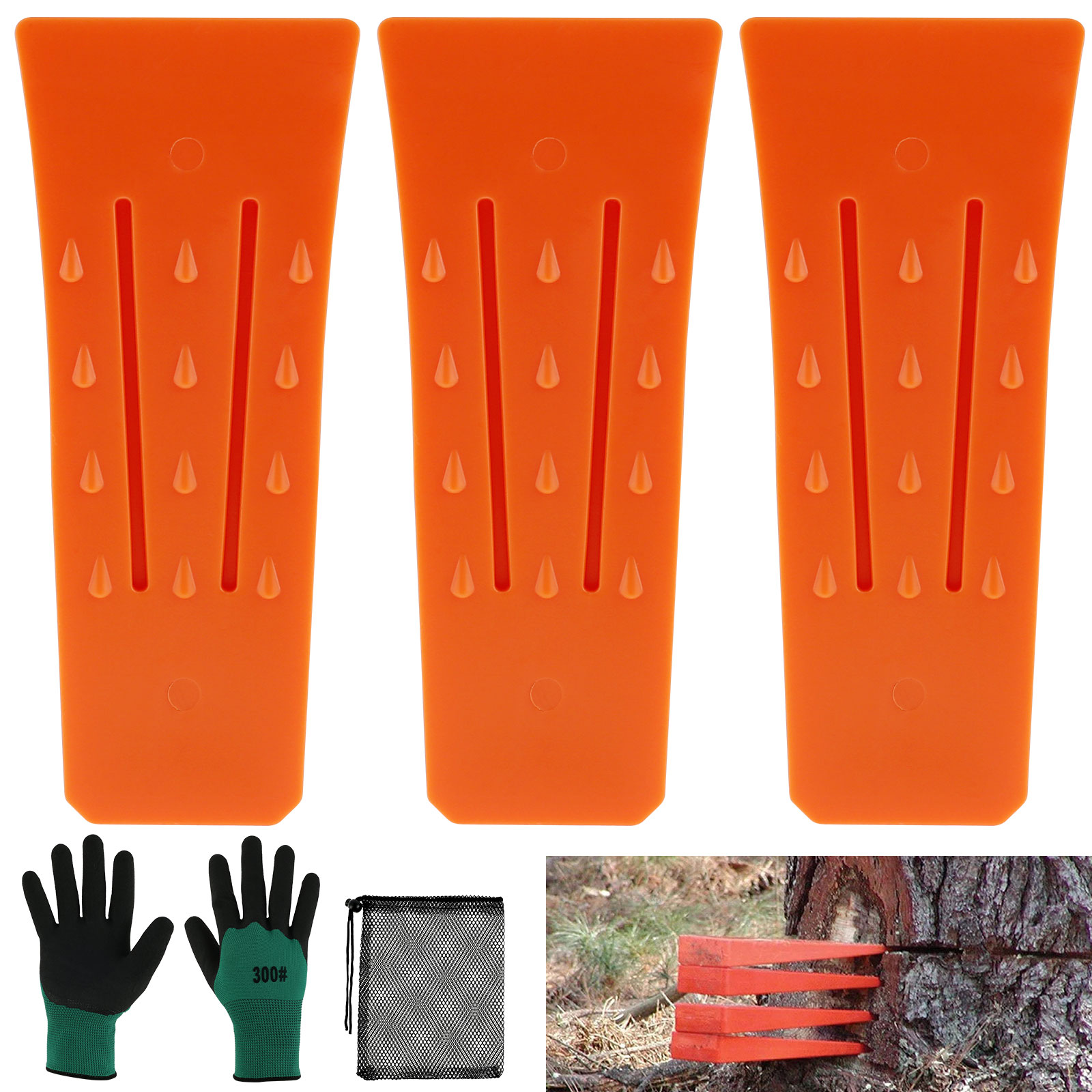 Woodworking Gloves - 3 buah potongan pohon Wedges tahan