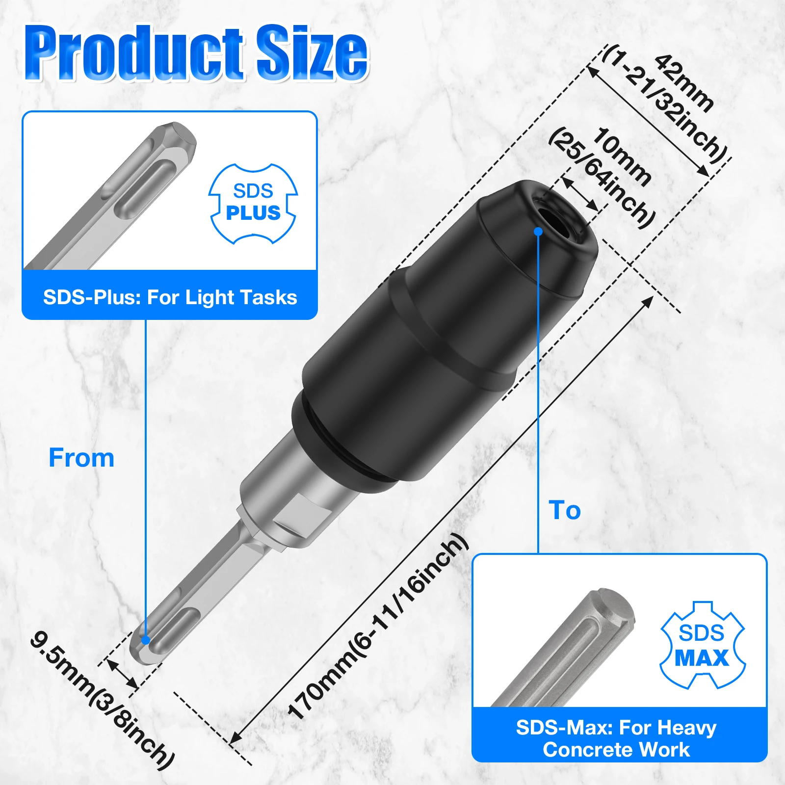 1Pc Adaptor SDS Plus ke SDS Ma - Woodworking Videos ulasan dan harga