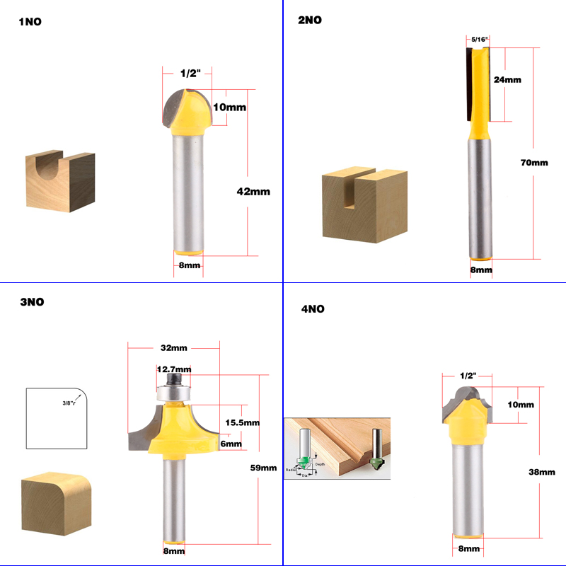 1 Buah 8Mm Batang Kayu Router  - Woodworking Usa ulasan dan harga