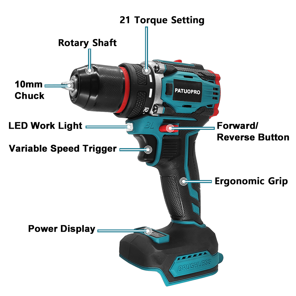 PATUOPRO bor listrik tanpa sik - Makita Drill Ddf484 ulasan dan harga